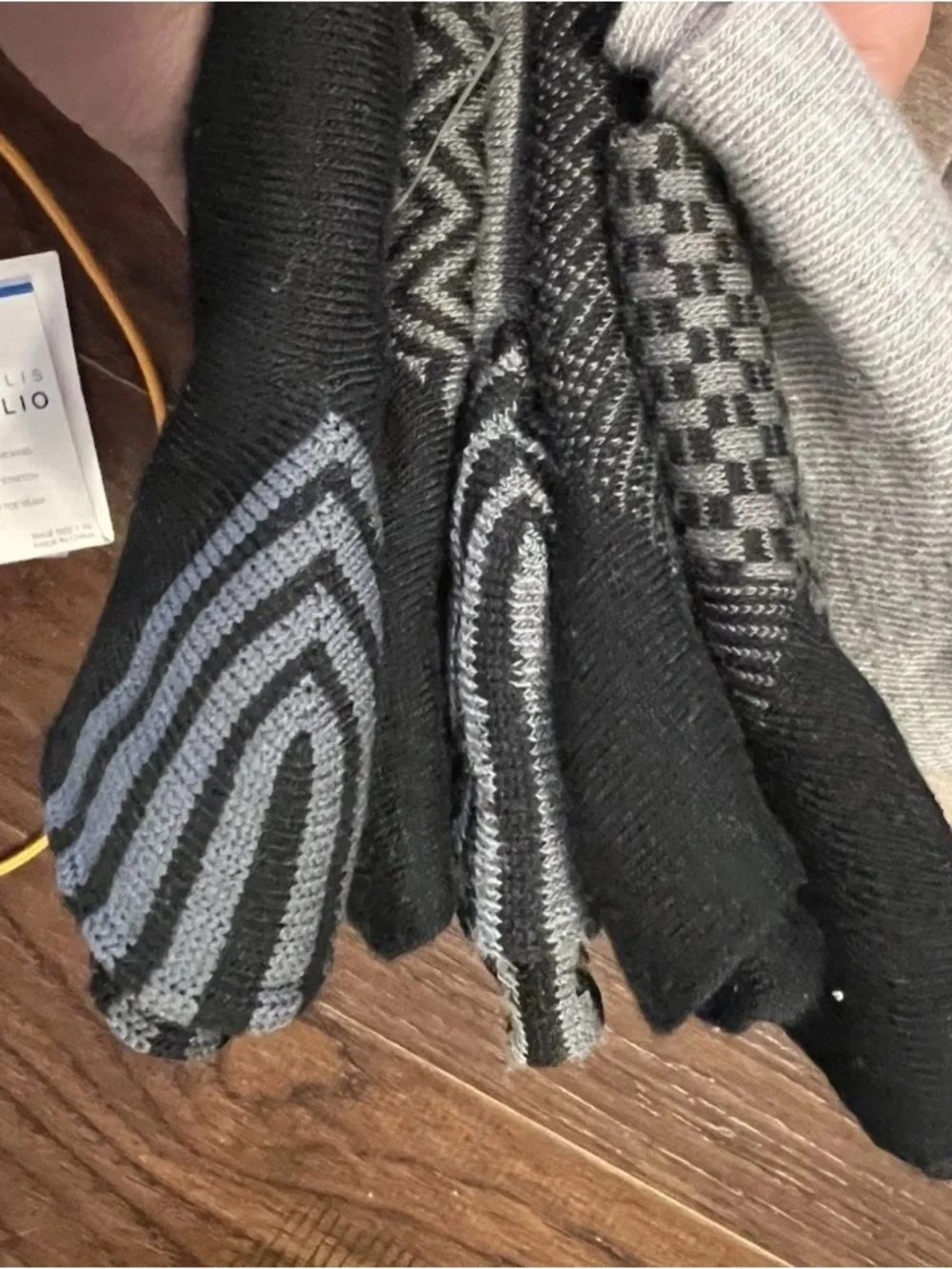 Perry Ellis Mens Portfolio Moisture Wicking Socks Black/Gray 6 Pair Shoe Sz 7-12